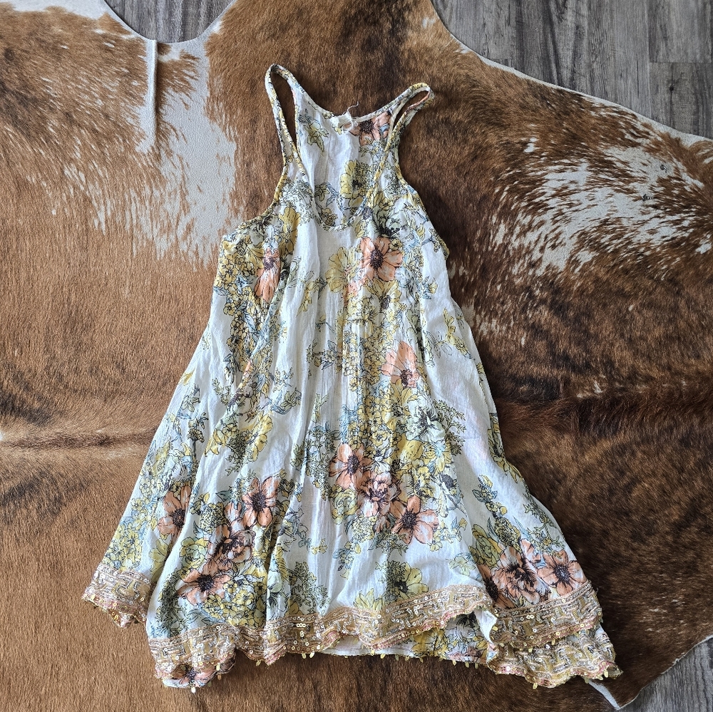 Free People Boho Floral Sequin Dress - Picture 2 of 4